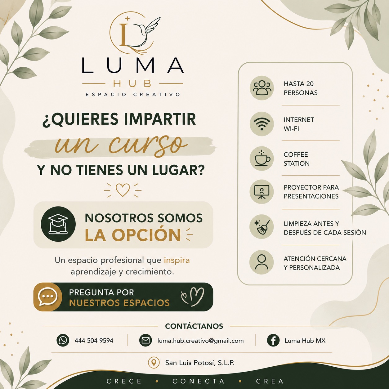 Espacio LUMA para talleres y cursos